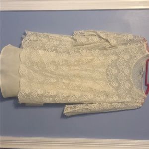 Forever 21 white lace dress, white slip included.